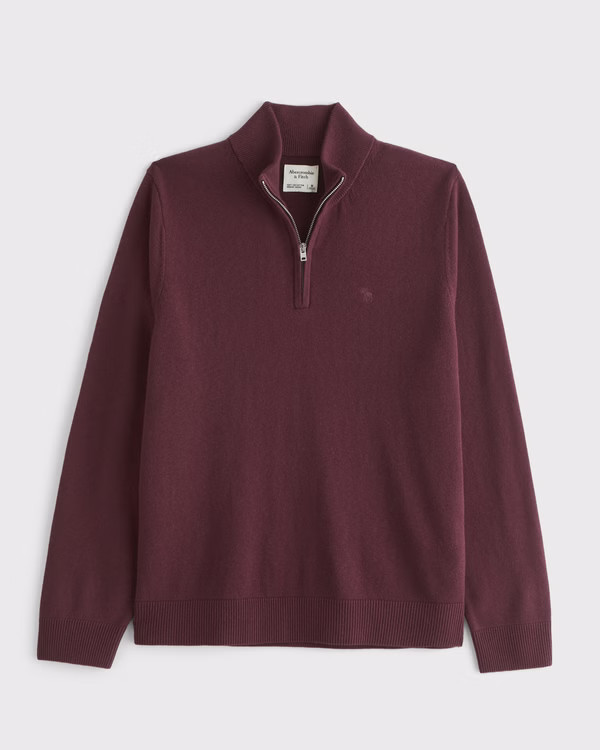 Men's Icon Quarter-Zip Sweater | Men's New Arrivals | Abercrombie.com | Abercrombie & Fitch (UK)