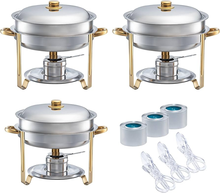 Tiger Chef 4 Quart Round Chafing Dish (3, 4 Quart Round) | Amazon (US)