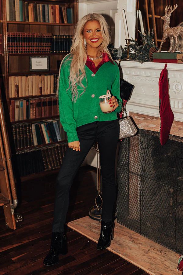 Merriest Ever Cardigan In Green | Impressions Online Boutique