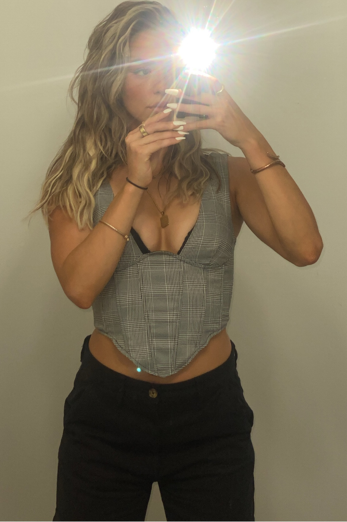 Cute and casual night out 🥂 #ltkcargopants #nightout #corset