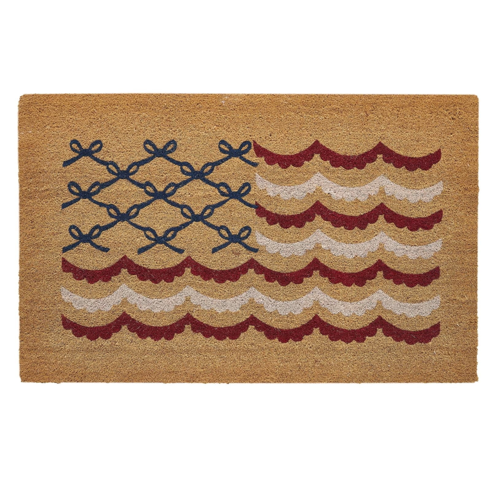 Bow Flag Coir Outdoor Doormat, 48" x 30" 4th of July Door Mat, Red White and Blue Welcome Mat for... | Walmart (US)