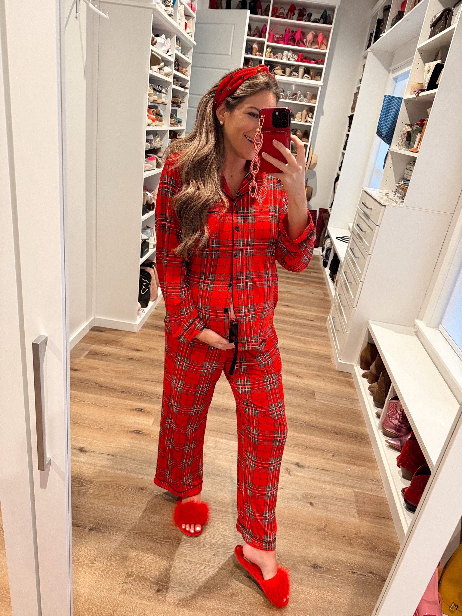 Holiday Christmas pjs! In a size large for my bump! 