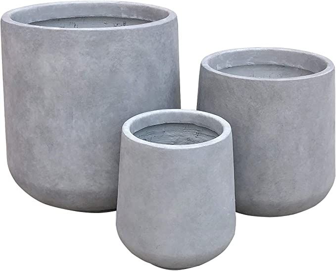 Kante RF2015022BCD-C80021 Round (Set of 3 Sizes), Outdoor Indoor Large Planter Pots Containers wi... | Amazon (US)