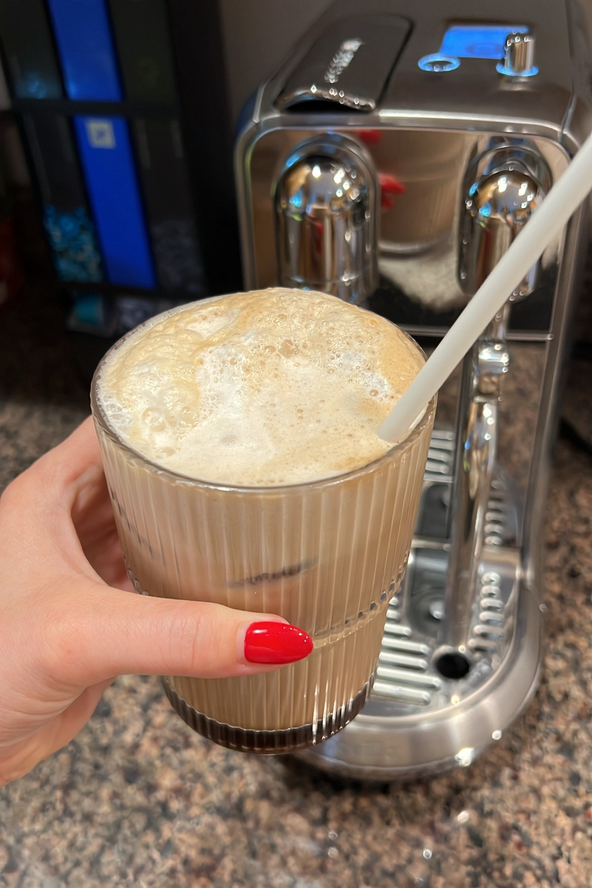 Iced mocha latte at home!☕️🍫 Linking everything I use at home🫶🏼 I use 1 chocolate pod + 1  purple pod + 1 pump of mocha sauce, milk can be frothed on cold using our Nespresso machine or just poured over depending on your preference! I always use compostable straws, my exact ones are from Thrive Market. Nespresso pods are easier to order directly on their website you can order in sleeves of 10 vs the large 40 packs available on Amazon.

#LTKU #LTKHome