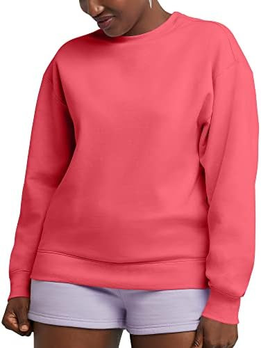Hanes Originals Women's Fleece Sweatshirt, Midweight Sweatshirt for Women, Placed Flowers | Amazon (US)