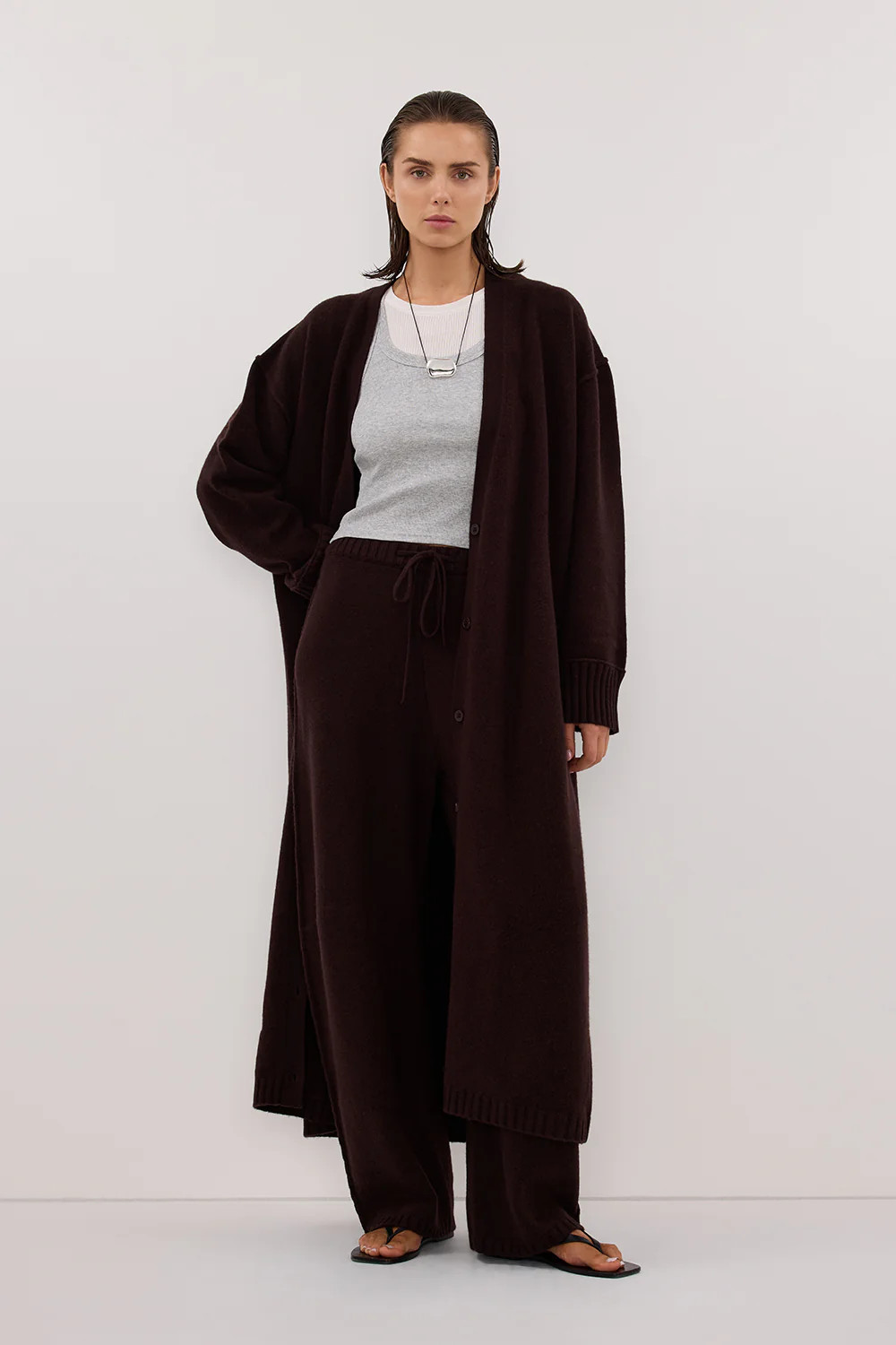 PAIGE CHOC WOOL KNIT PANT | DISSH