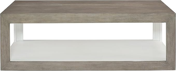 Marqua Coastal Rustic Grey Wood White Interior Coffee Table | Amazon (US)