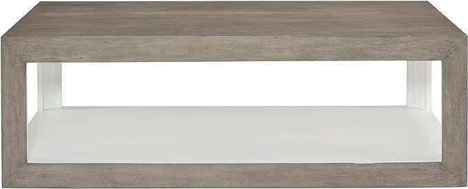 Marqua Coastal Rustic Grey Wood White Interior Coffee Table | Amazon (US)