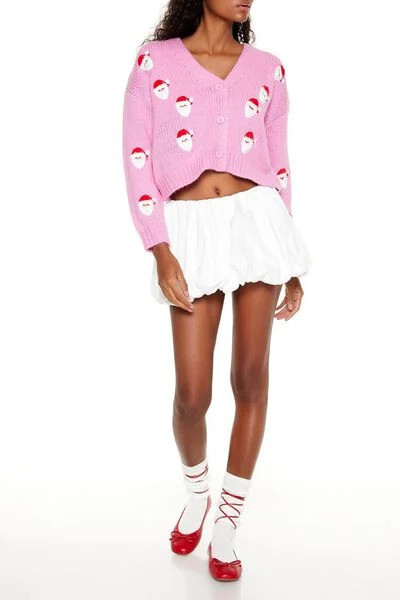 Santa Patch Cardigan Sweater | Forever 21