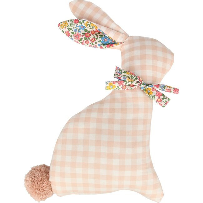 Gingham Bunny Mini Cushion | Maisonette