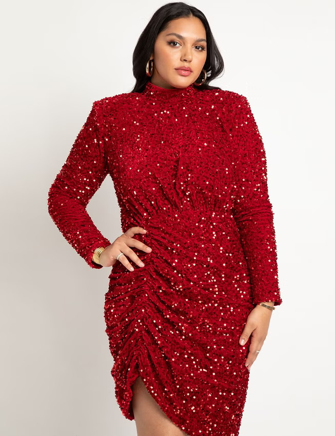 Ruched Sequin Dress | Eloquii