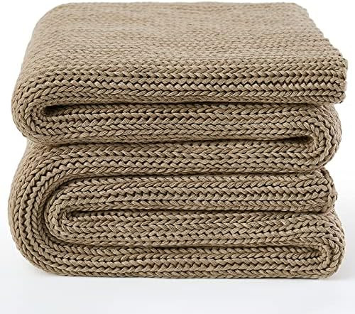 Guohaoi Knitted Weighted Blanket(Beige 60"x80" 15lbs),Home Décor Cooling Throw Blanket for Stres... | Amazon (US)