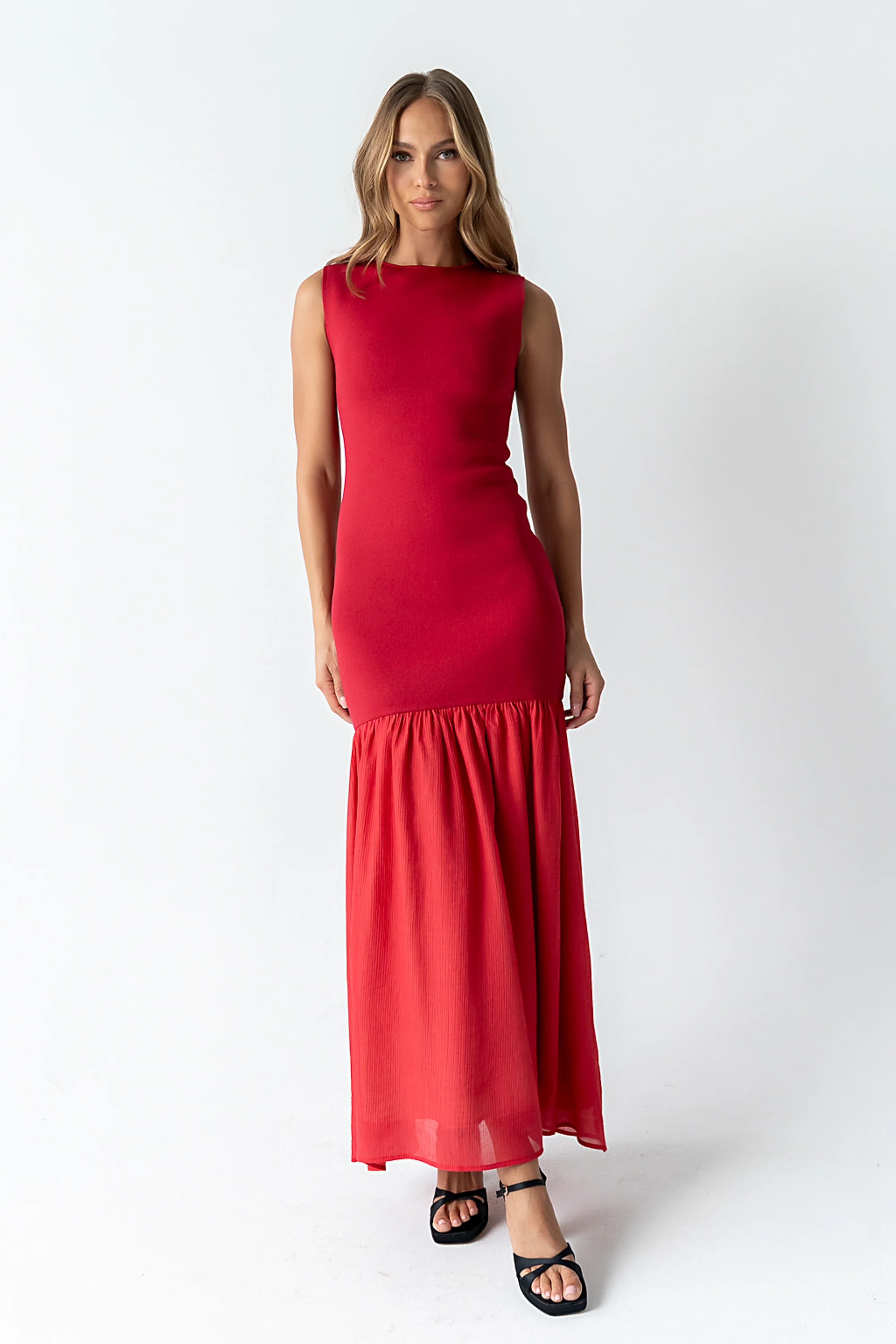 Lindsey Mermaid Maxi Dress in Red | Böhme US