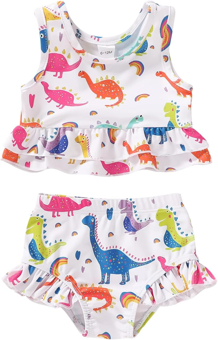 YOUNGER TREE Toddler Baby Girls Summer Swimsuit Sleeveless Striped Swimwear Two-Piece Suit Beach ... | Amazon (US)