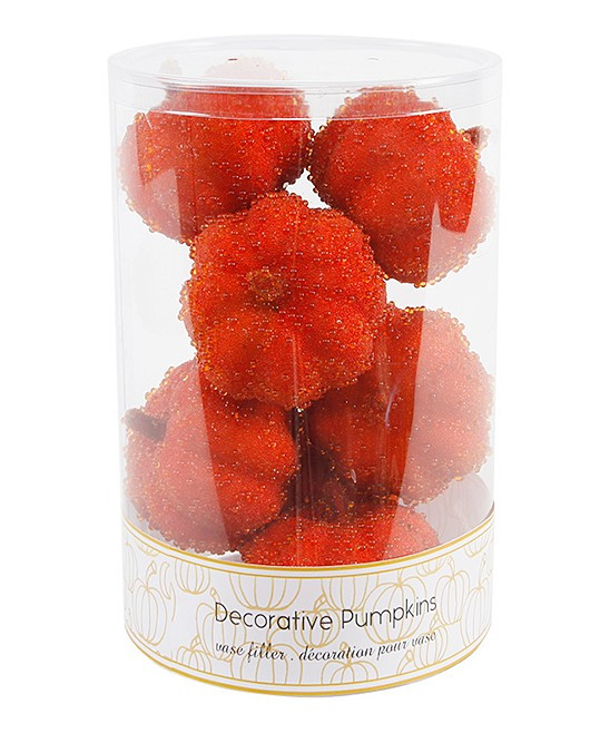 Orange Beaded Pumpkins - Set of Eight | zulily