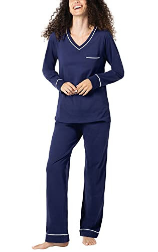 PajamaGram Women's Pajamas - Soft Pajamas For Women, Navy, SM | Amazon (US)