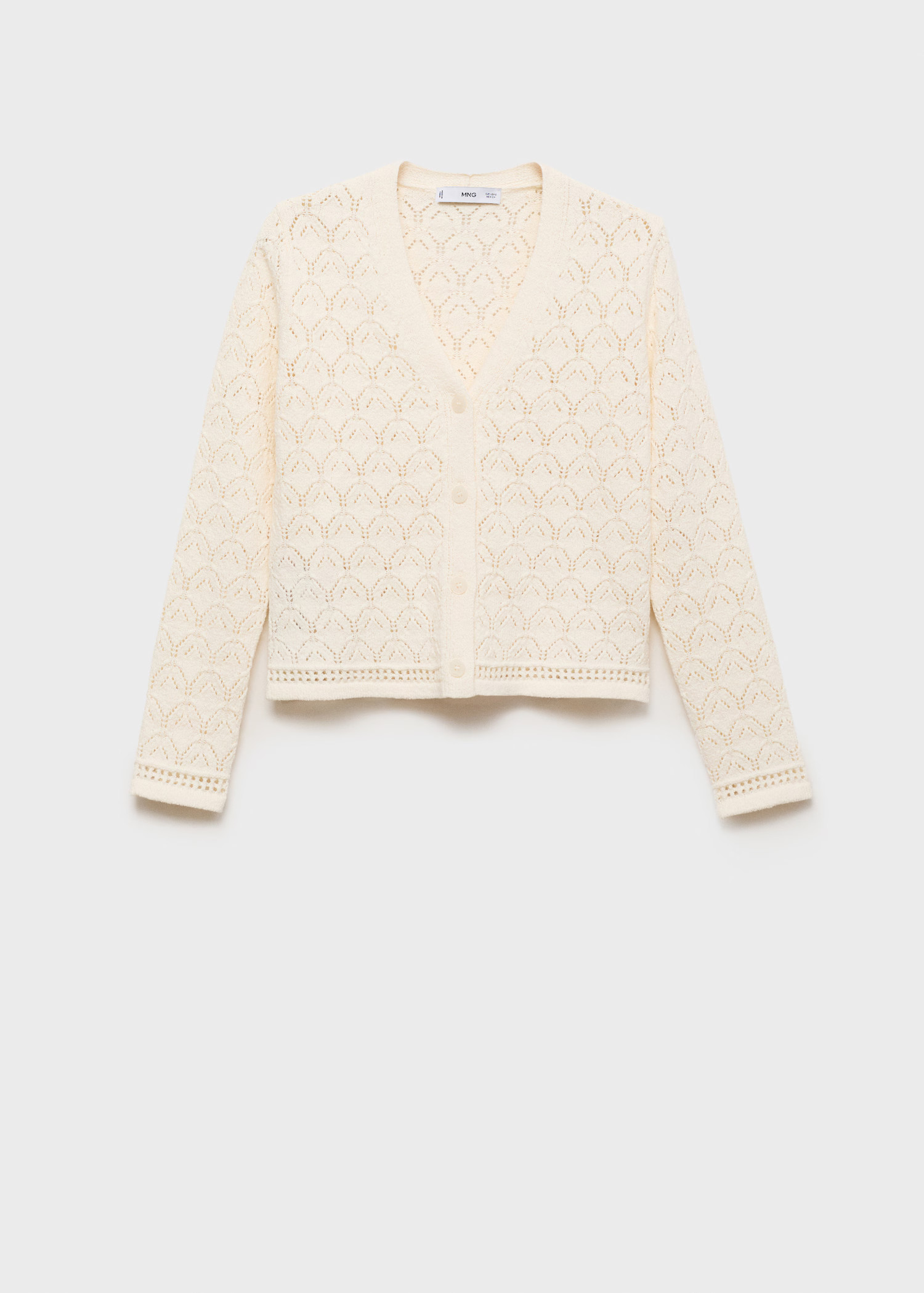 Openwork detail knit cardigan - Women | MANGO USA | Mango (US/MX/AU)