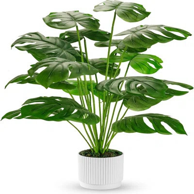 Der Rose 28" Fake Plants Large Artificial Monstera Faux Plants Indoor Tall For Outdoor Floor Front Porch Decor | Wayfair North America
