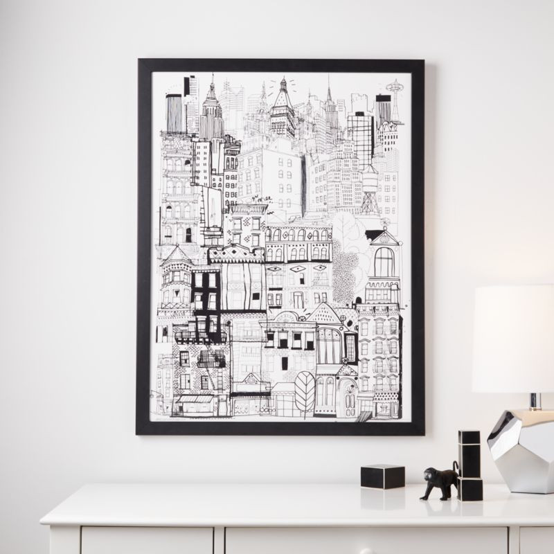 City Framed Wall Art | Crate and Barrel | Crate & Barrel