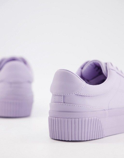 ASOS DESIGN Dekko lace up sneakers in lilac | ASOS (Global)