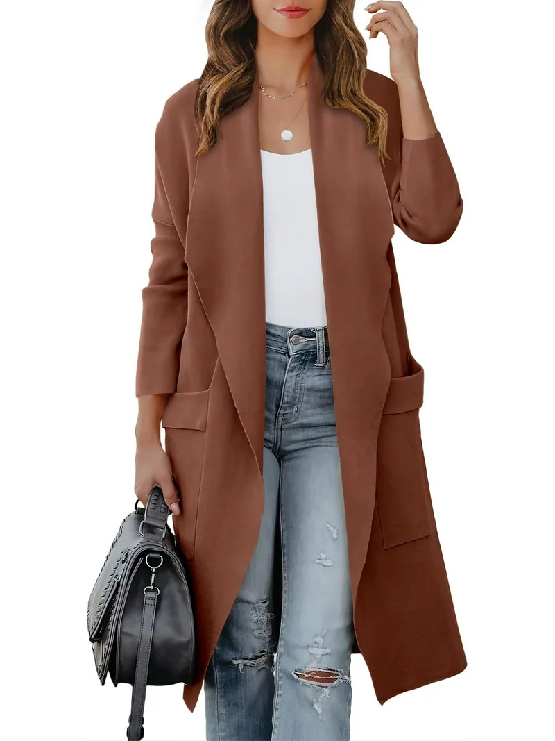 Luniro Women Open Front Coatigan Jackets Long Cardigan Sweaters 2025 Fall Winter Oversized Cardig... | Walmart (US)