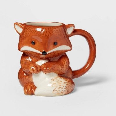10.8oz Stoneware Fox Mug Orange - Threshold™ | Target