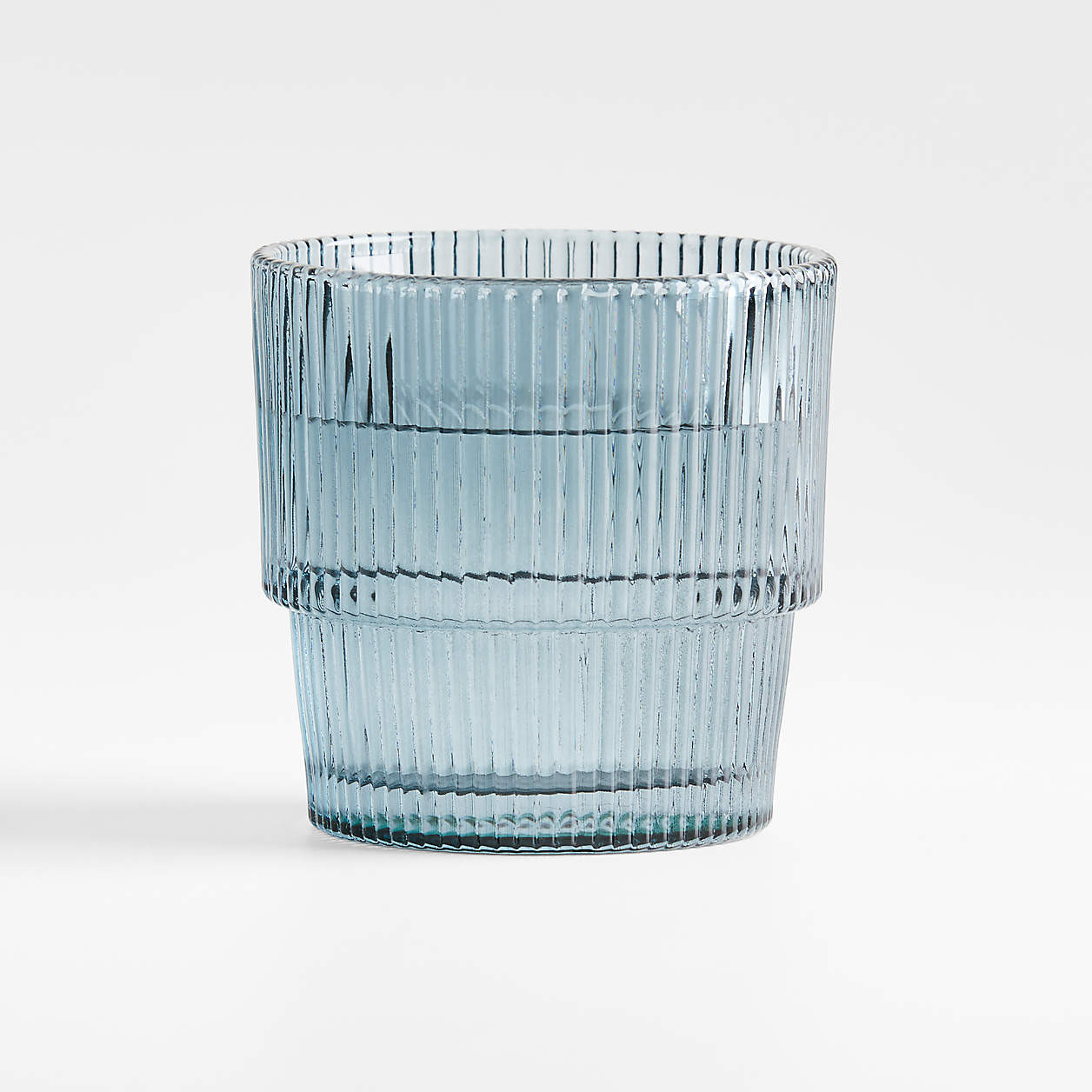 Atwell 11-Oz. Moss Green Stackable Ribbed Double Old-Fashioned Glass + Reviews | Crate & Barrel | Crate & Barrel