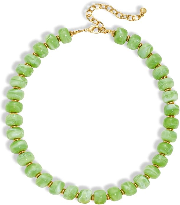 LILIE&WHITE Resin Chunky Beaded Necklace for Women Minimalistic Modern Statement Necklace Jewelry... | Amazon (US)