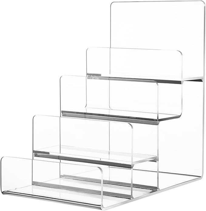 DOITOOL 4-Tier Wallet Display Stand Acrylic Purse Organizer Handbag Purse Stands Jewelry Riser Ac... | Amazon (US)