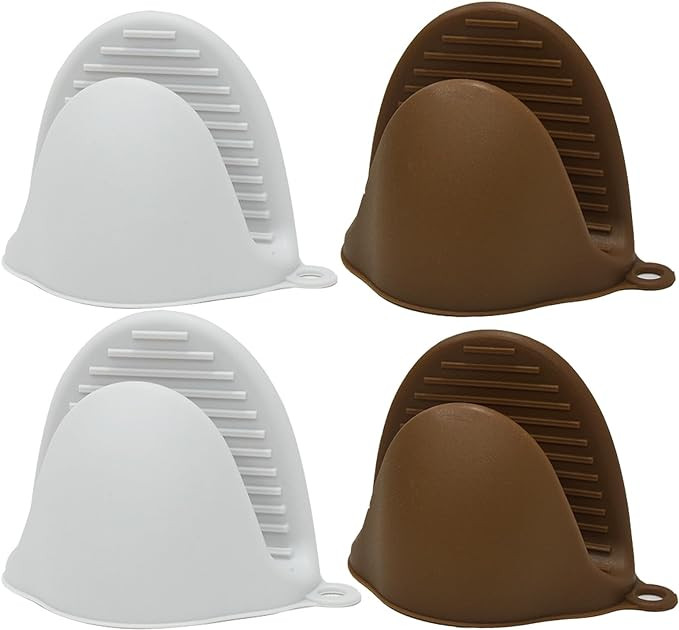 Silicone Kitchen Oven Mitts Set, Finger Protector Cooking Pinch Grips Pot Holder Toaster Hot Plat... | Amazon (US)