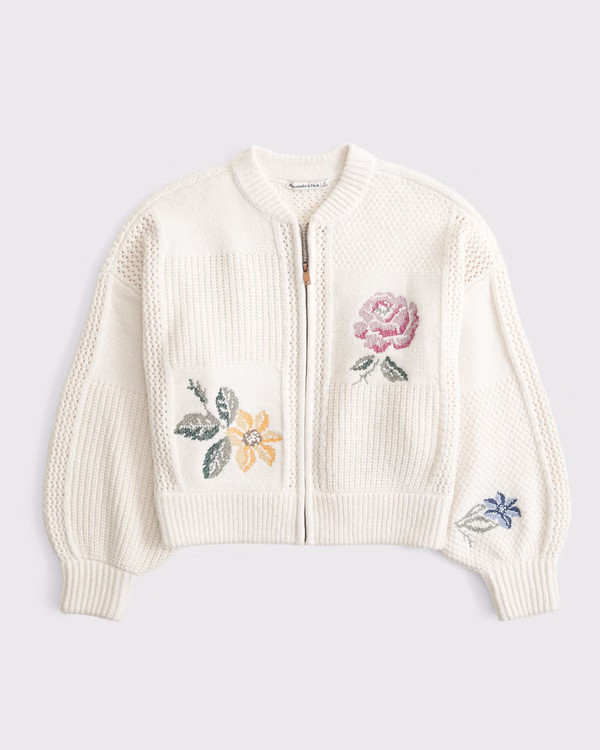 Needlepoint Floral Sweater Jacket | Abercrombie & Fitch (US)