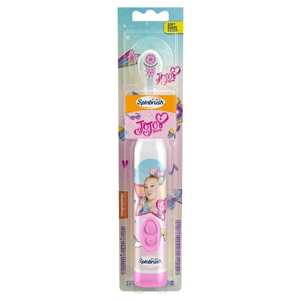 JoJo Siwa Kids Spinbrush Battery Toothbrush, Soft Bristles, 1ct - Walmart.com | Walmart (US)