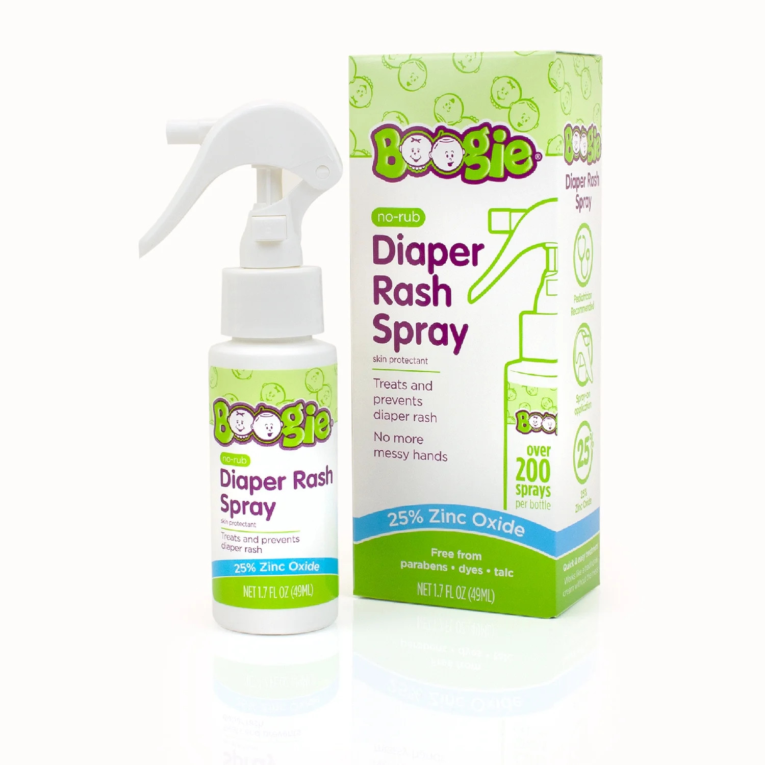 Boogie Wipes Bottoms Diaper Rash Spray with 25% Zinc Oxide, 1.7 Fl oz - Walmart.com | Walmart (US)
