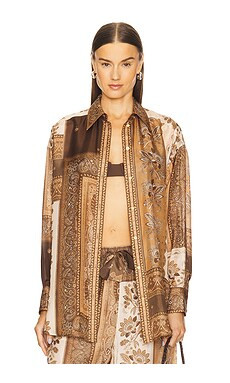 Zimmermann Lucky Manstyle Shirt in Chocolate Bandana from Revolve.com | Revolve Clothing (Global)
