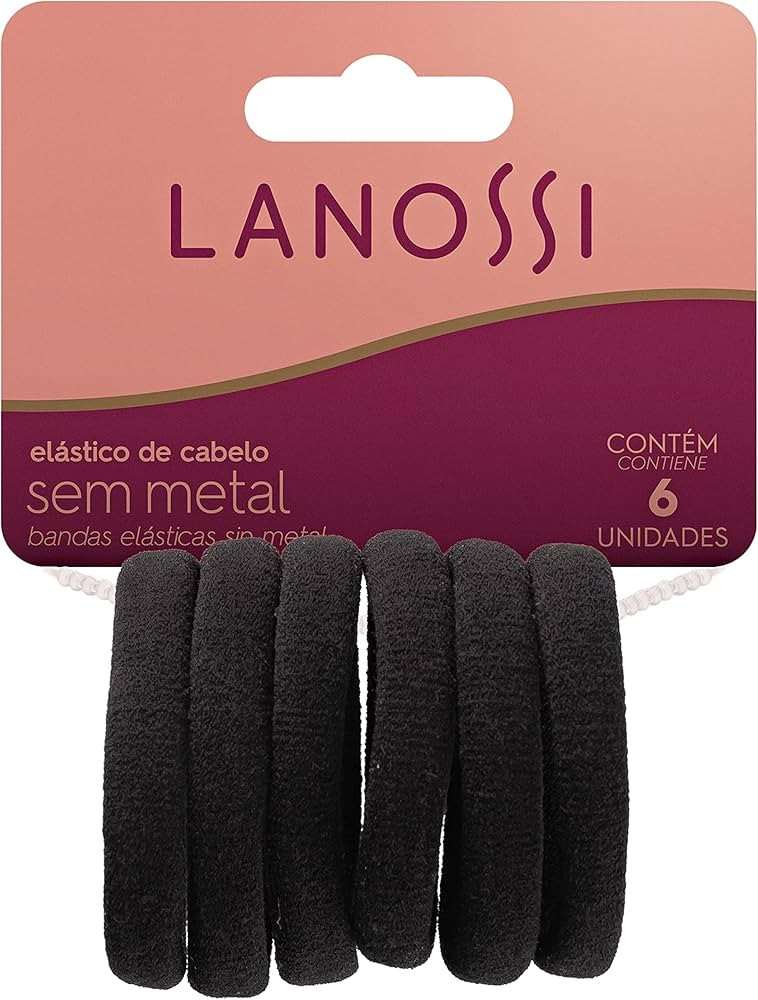 Lanossi Beauty & Care Elásticos De Cabelo Black - 6 Unidades Preto | Amazon (BR)