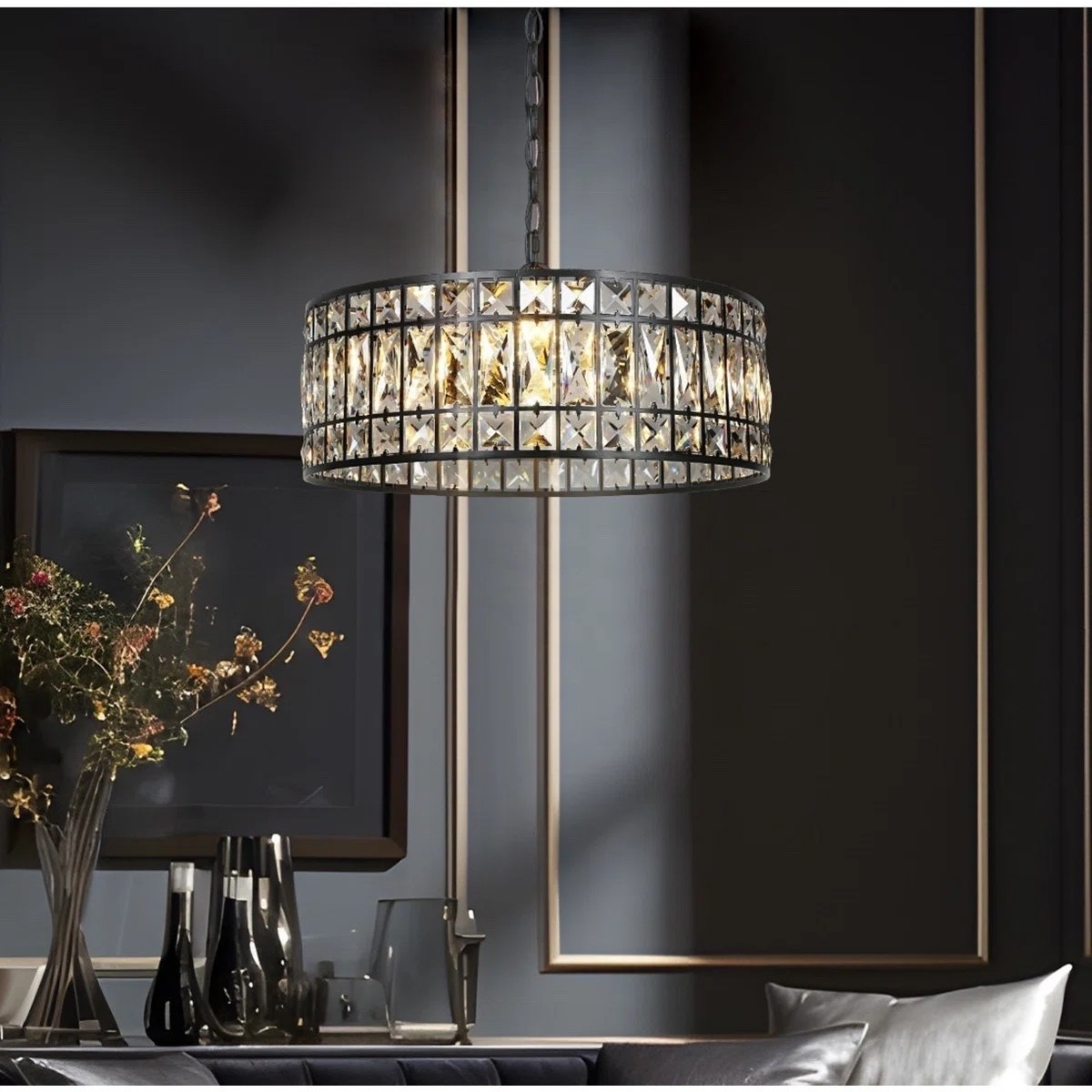 This 3-light dimmable crystal drum chandelier blends sparkling crystal detailing with a modern drum silhouette, creating a refined statement piece that elevates dining rooms, bedrooms, and entryways. ON SALE and under $250.

Keywords:

* crystal drum chandelier
* dimmable chandelier
* glam ceiling light
* modern crystal chandelier
* dining room chandelier
* luxury lighting fixture
* drum ceiling light
* statement chandelier
* modern glam decor
* boutique hotel aesthetic
* luxury interior lighting
* elegant home decor
* curated living spaces
* upscale interior design
* sophisticated home lighting

#LTKSeasonal #LTKHome #LTKSaleAlert