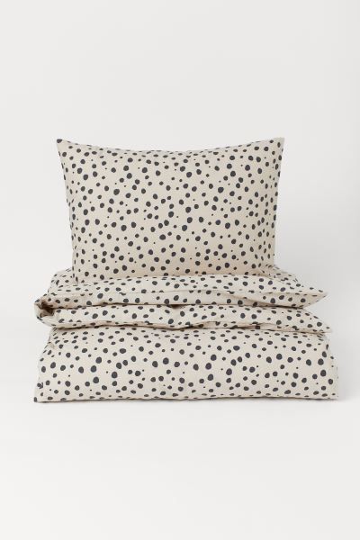 Patterned single duvet cover set | H&M (UK, MY, IN, SG, PH, TW, HK)