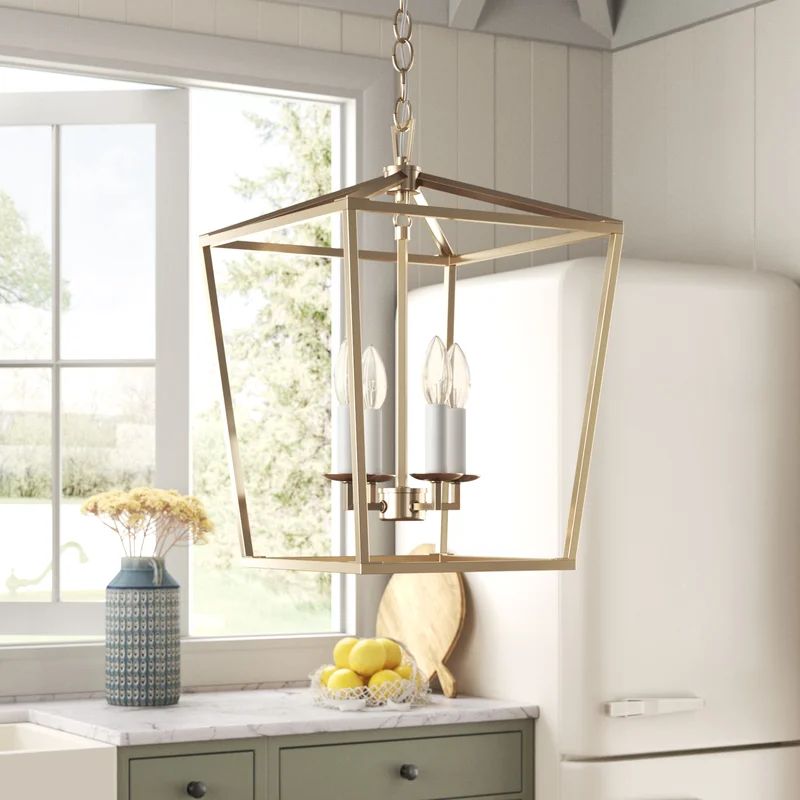 Finnegan 4 - Light Dimmable Lantern Geometric Chandelier | Wayfair North America