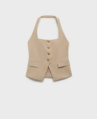 Mango Women's Linen Suit Vest - Macy's | Macy's