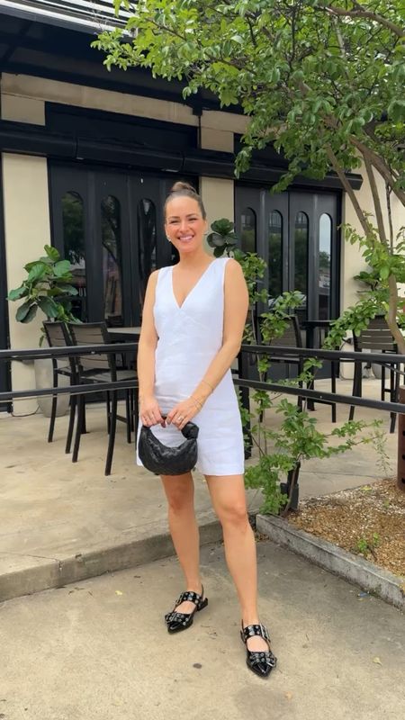 Obsessed with this white linen dress! It’s so practical to dress up or down all spring and summer with a bump! Sized up 

#LTKxMadewell