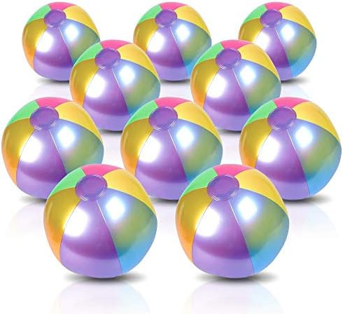 ArtCreativity Metallic Color Beach Balls - Pack of 12 - Summer Toys for Kids and Adults, Decorations | Amazon (US)