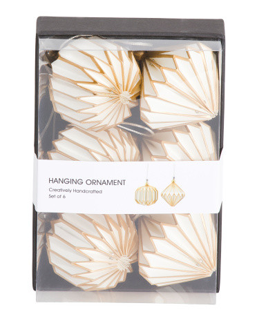 6pk Paper Hanging Ornaments | TJ Maxx