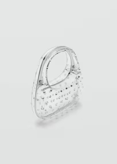 MANGO - Transparent rigid bag with glitter silver - One size - Women | MANGO (US)