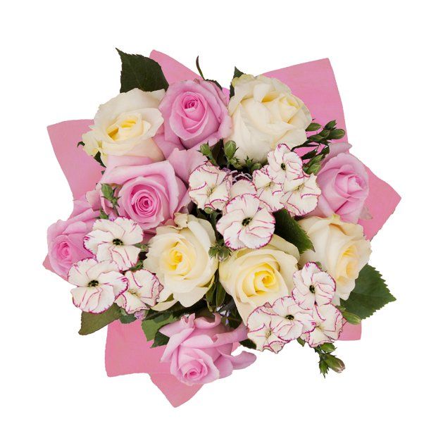 Fit For a Princess Bouquet - Farm Fresh Flowers - 15 Stems - Pink, White, Yellow - Roses - by Blo... | Walmart (US)