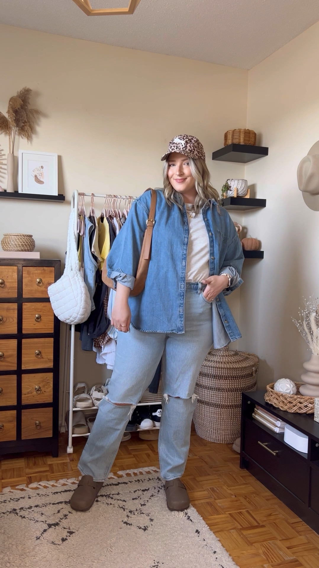 4 ways to style this oversized denim shirt for fall!
Denim shirt - TTS, L
Abercrombie jeans - TTS, 32
Basic tee - TTS, L
Clogs - size up if between 
Plaid mini skirt - sized up to XL
Brown flares (part of matching set) - TTS, L
Ugg Tazz - size up if between 
Oversized graphic tee - TTS, L
Black mini skirt - linked similar
Adidas sambas - size down .5



#LTKstyletip #LTKautumn #LTKmidsize