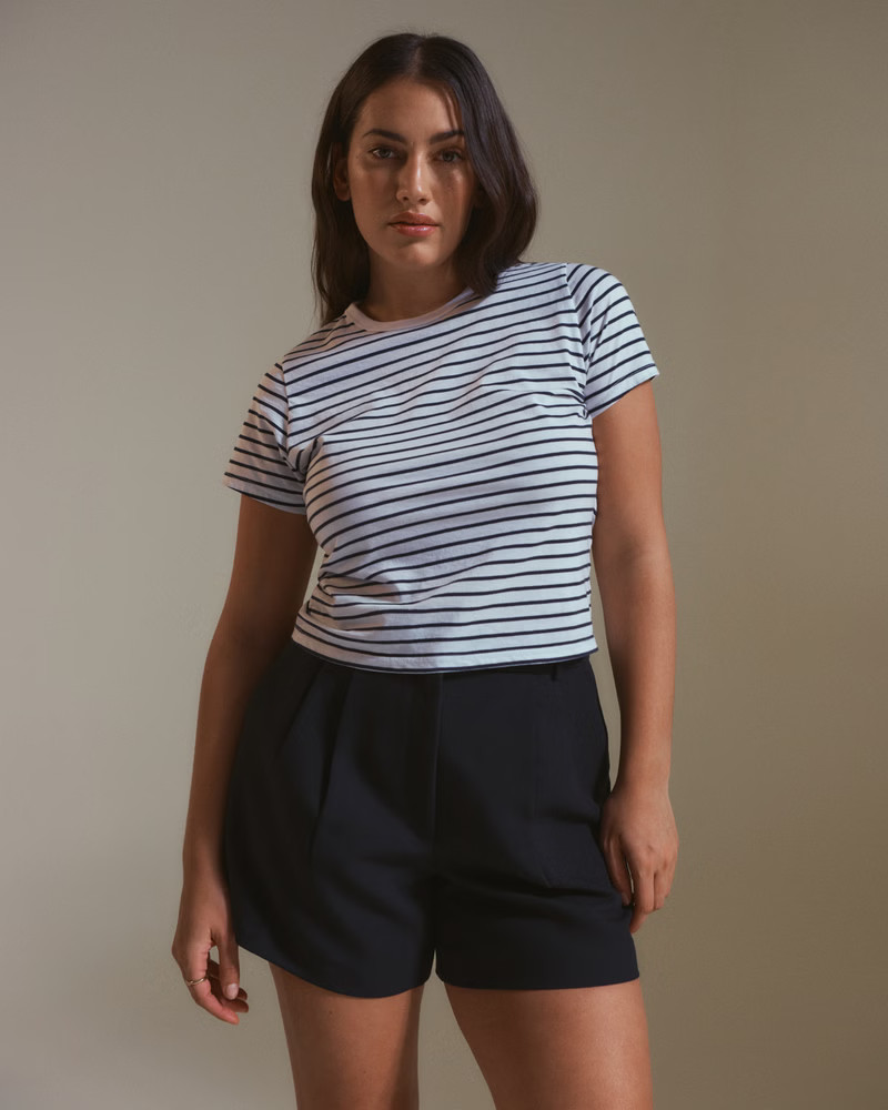 Essential Polished Body-Skimming Tee | Abercrombie & Fitch (US)