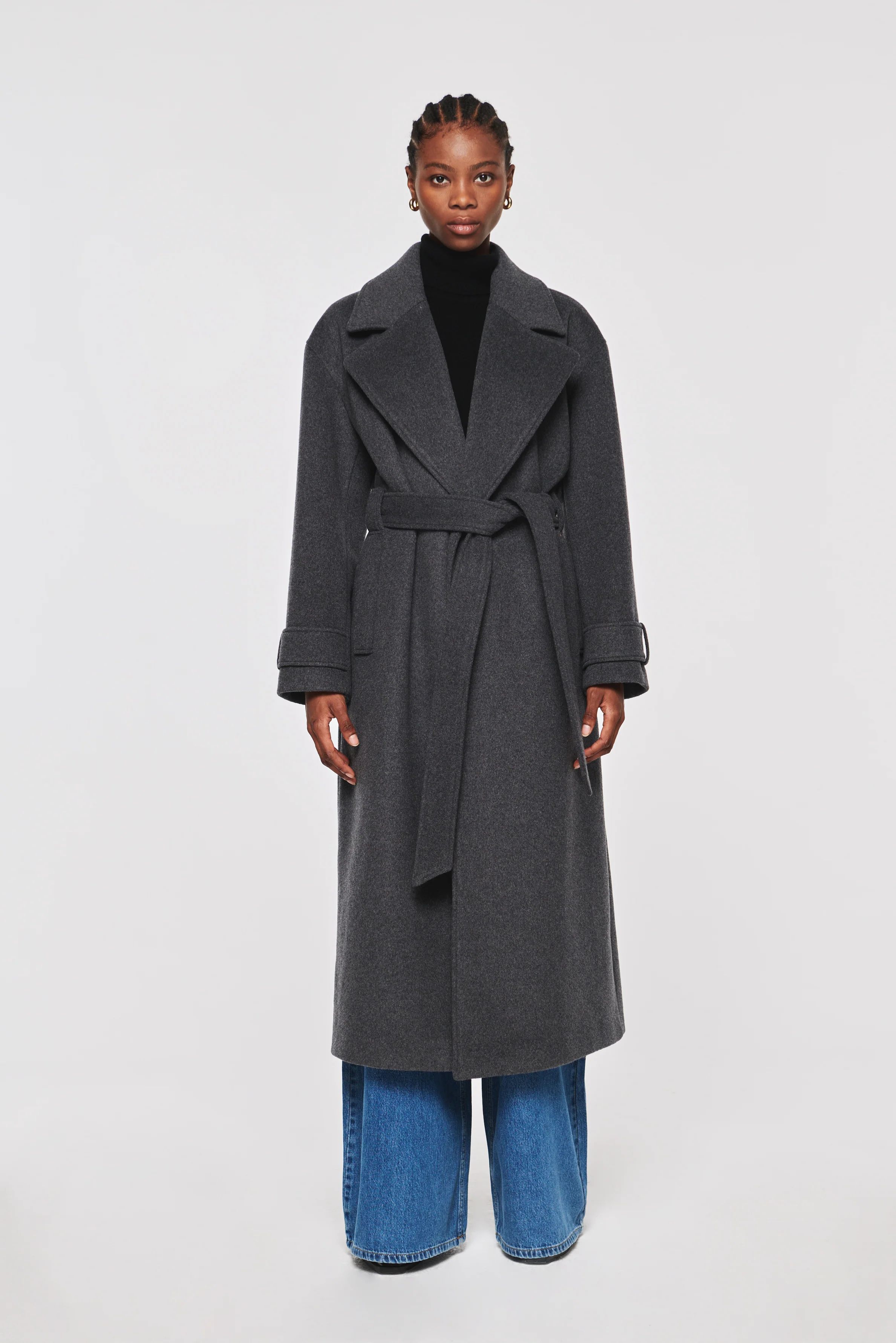 George | Wrap Slouch Coat in Grey | ALIGNE | ALIGNE USA