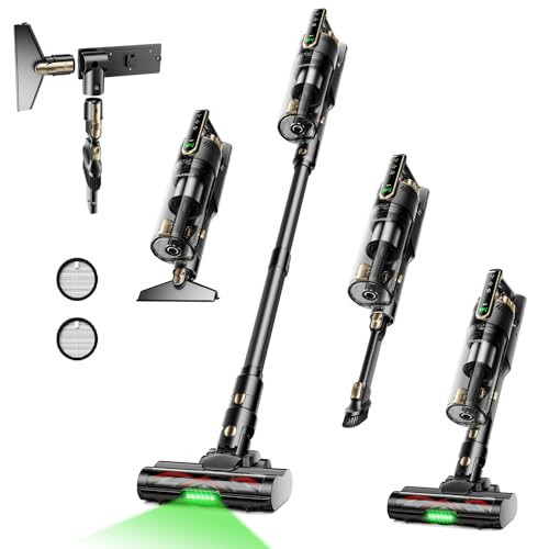 Trucozie Cordless Vacuum Cleaner, Self-Standing Lightweight Stick Vacuum with 50 mins Runtime, Powerful Suction, Anti-Tangle Wireless Vacuum for Home, Hardwood Floor, Carpet, Pet Hair, Black | Amazon (US)