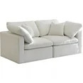 Meridian Furniture Plush Standard Cream Velvet Modular Sofa | Walmart (US)