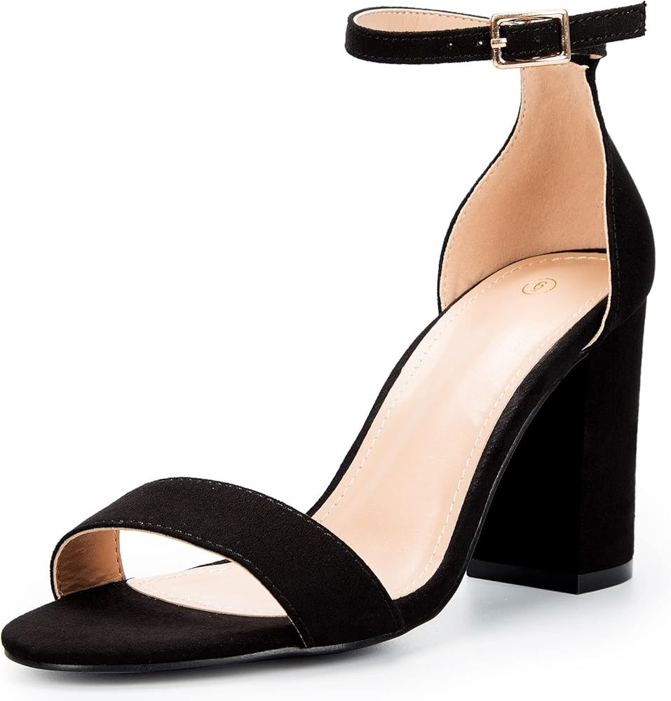 COASIS Women's Chunky Block Heels Open Toe Ankle Strap 3.5 Inch Heeled Sandals | Amazon (US)